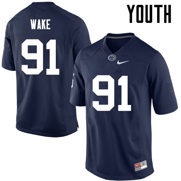 NCAA Nike Youth Penn State Nittany Lions Cameron Wake #91 College Football Authentic Navy Stitched Jersey TCR8898XW
